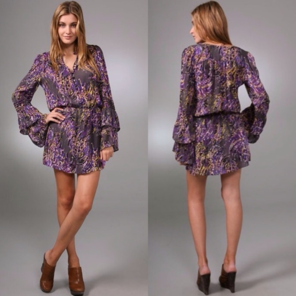 Parker bell sleeve long sleeve mini dress - Picture 2 of 10